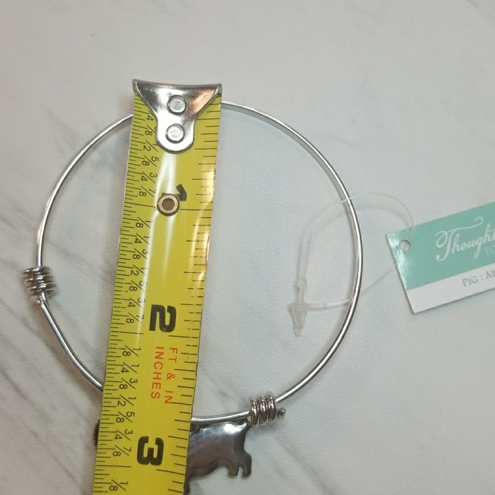 Abundance Pig Silver Color Expandable Bracelet - Picture 5 of 6